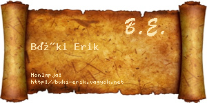 Büki Erik névjegykártya